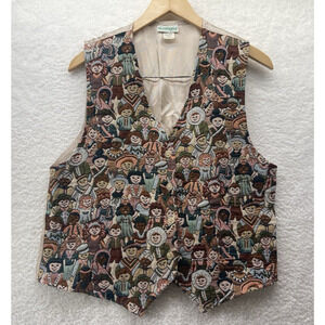 Vintage Tapestry Vest Large Willow Ridge‎ Children Of The World Global Teacher